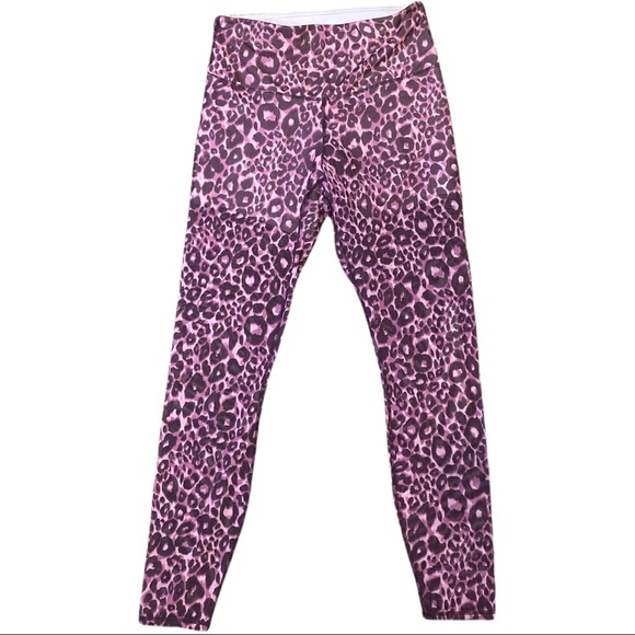 Fabletics Pants - Fabletics purple leopard sheer leggings Medium High Waisted
